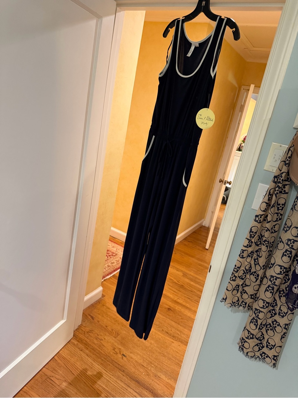 Emma & Michele Navy Jumpsuit with White Trim